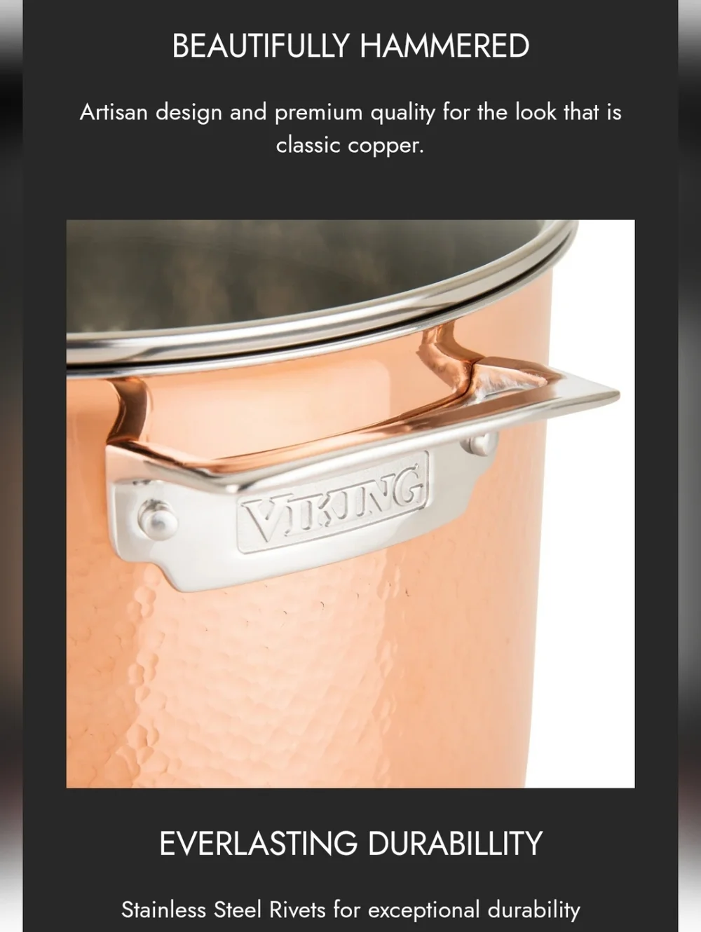 Viking 3-Ply Hammered Copper 8